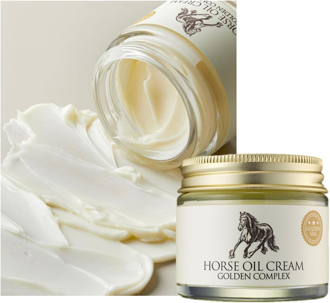 Mayu Horse Oil & Gold Facial Cream – Korean Skincare with Horse Oil Extract & Golden Seal for Intense Moisturizing, Nourishing & Skin Vitality – All Skin Types (2.37 fl. Oz / 70 ml)