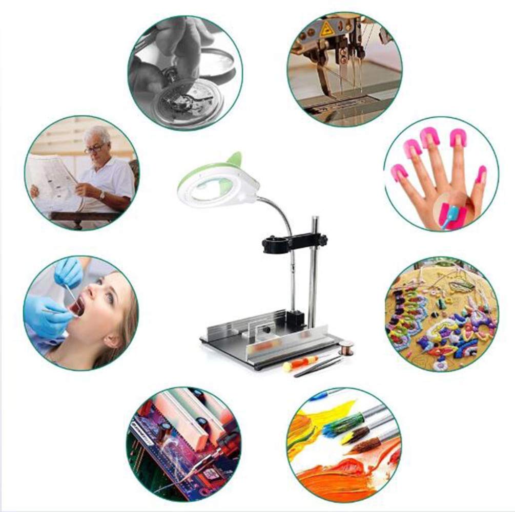Lupa 8X con 40 Luces LED, lámpara de Escritorio, Lupa de sobremesa para Manualidades, inspección, Lectura, joyería, diseño, Soldadura, Costura, Interesante, Vida Moderna.