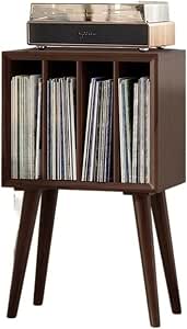 Meuble Support Pour Tourne-Disques – 70 X 36 X 73,5 Cm – Avec Tiroir Et Compartiments – Rangement Pour Albums Vinyle – Noir – Pour Salon, Chambre