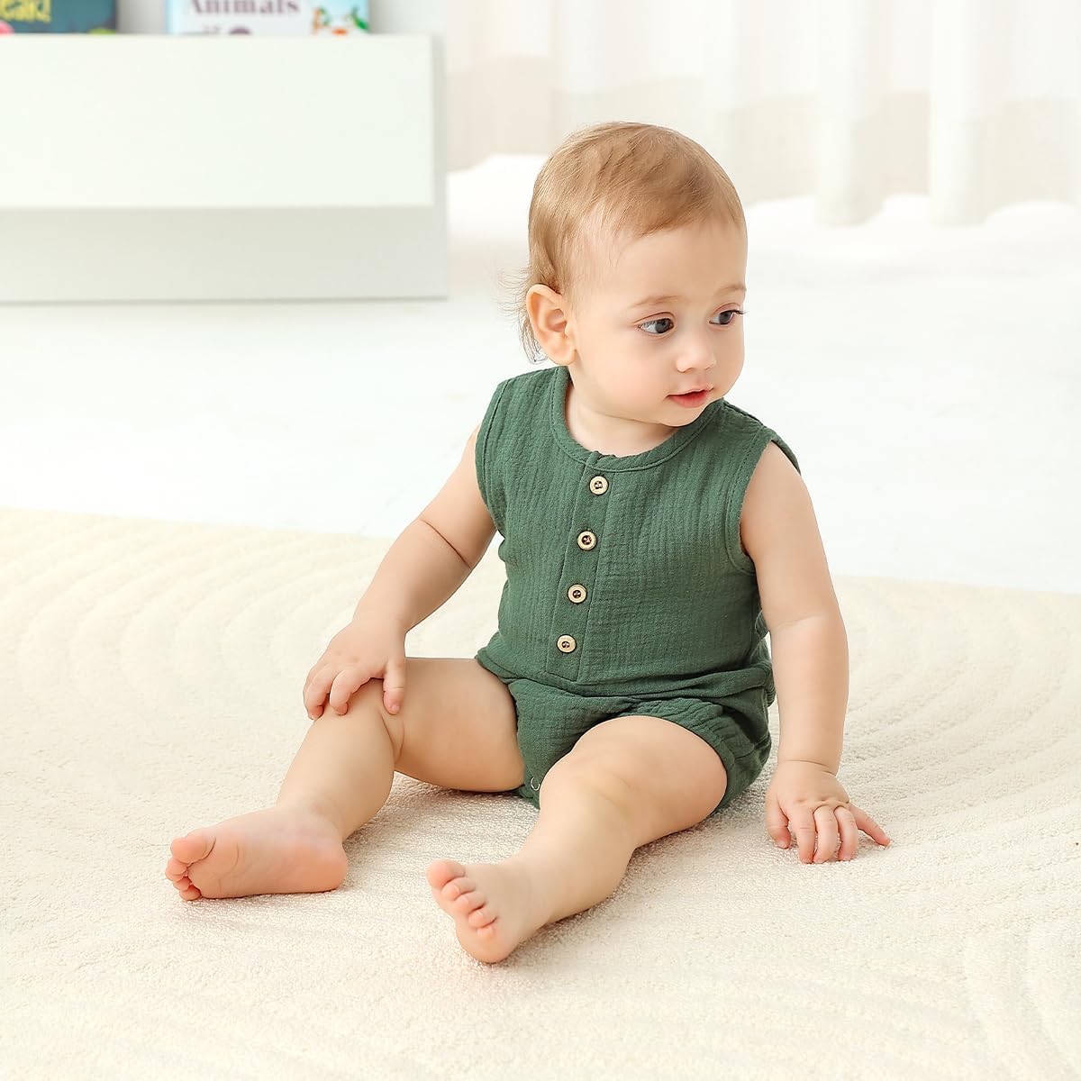 Baby Boy Romper Sleeveless Cotton Linen Bodysuit Tank Top One Piece Neutral Newborn Baby Summer Clothes/Outfits