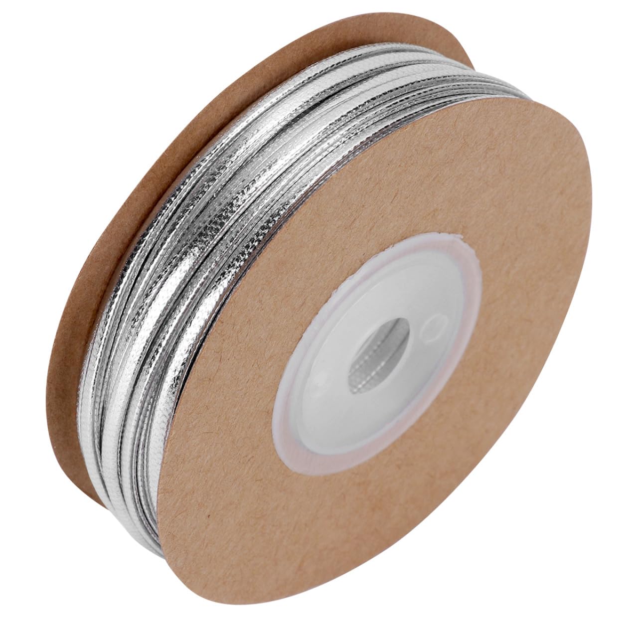 Cordino Pelle Argento 15m Intrecciato 2Mm per Creazioni Fai da Te Accessori per Braccialetti e Collane Adatto a Lavori Manuali