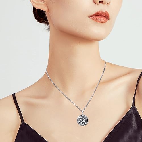 Miniatura 5 de Collar de San Cristóbal y San Miguel de plata de ley 925, collar con medalla para hombres, colgante católico, protección de regalos, joyería de