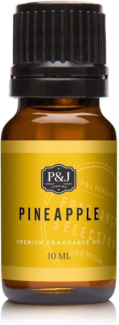 P&J Fragrance Oil | Pineapple Oil 10ml - Candle Scents for Candle Making, Freshie Scents, Soap Making Supplies, Diffuser Oil Scents