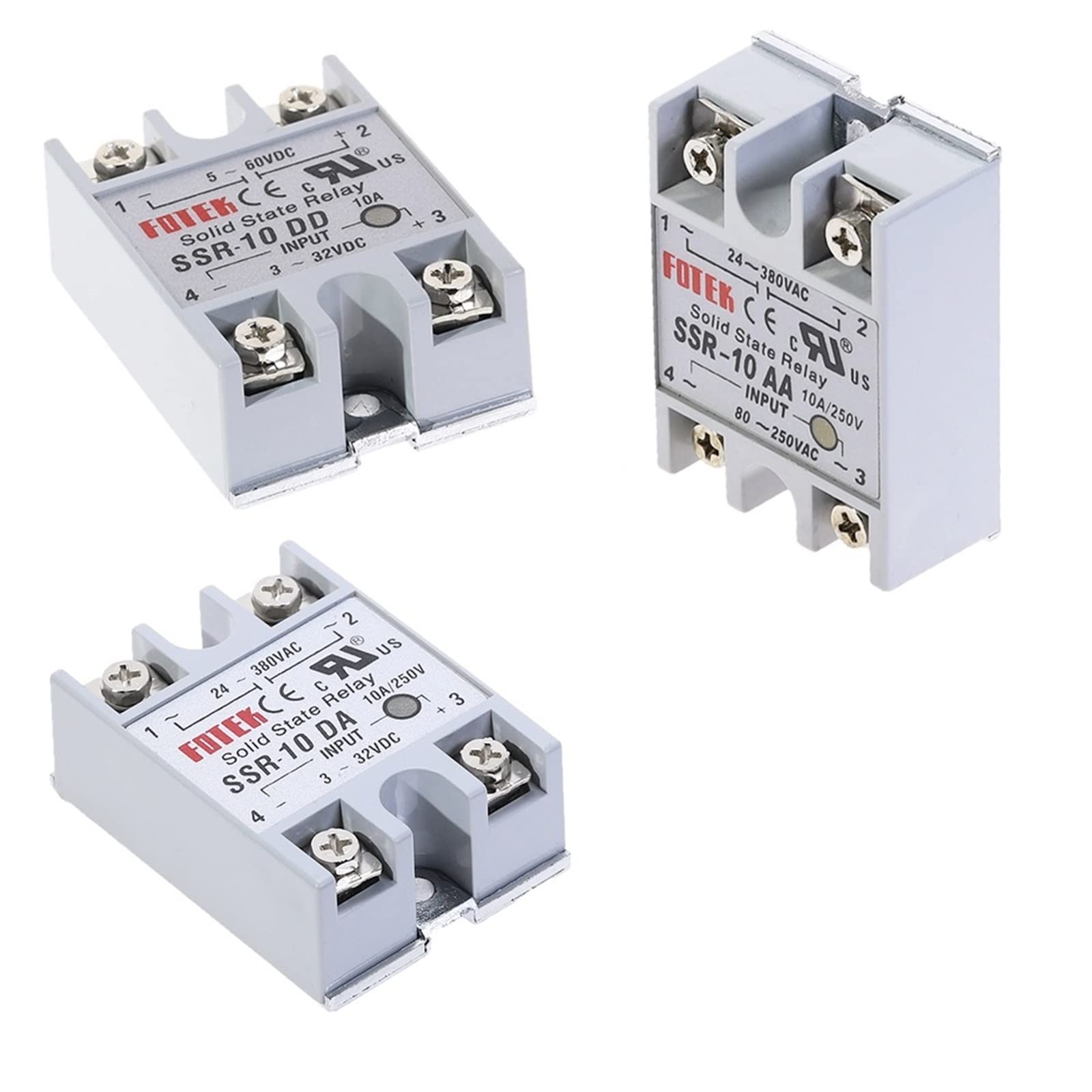 Parti di ricambio Relè a stato solido SSR-10DD SSR-25DA SSR-40DA SSR-40AA SSR 10A 25A 40A 60A 80A 100A DD DA Modulo for il controllo della temperatura (Color : Dd, Size : SSR-60A)