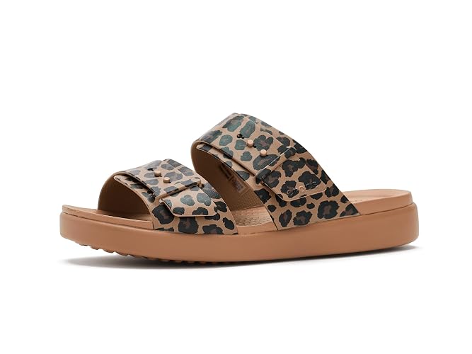 Crocs Women's Brooklyn Buckle Low Sandals - 7 - Sepia/Leopard