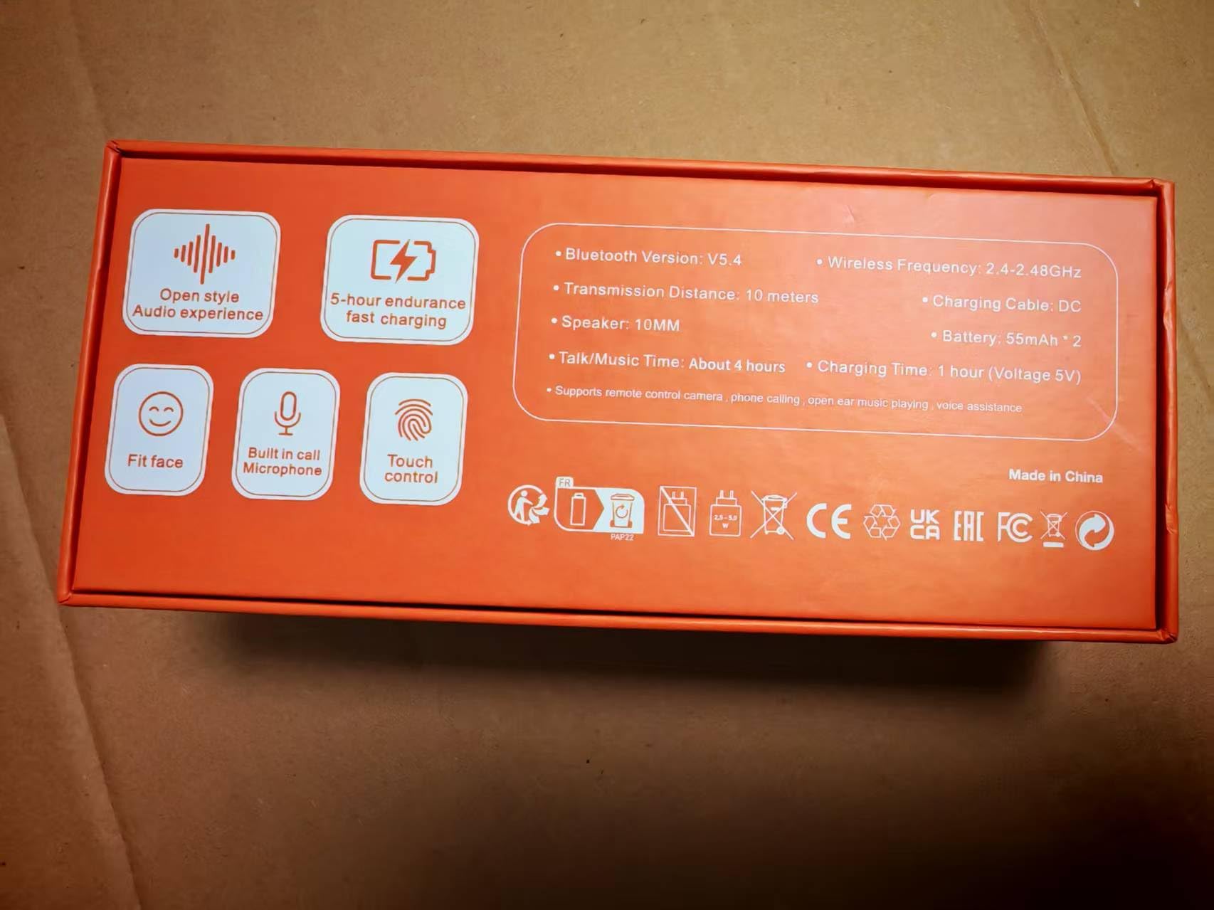 LONGLU Lunettes intelligentes – Traduction IA en temps réel via application, appels Bluetooth 5.4/musique, contrôle tactile léger, lumière bleue et protection UV (monture noire – lentille grise)