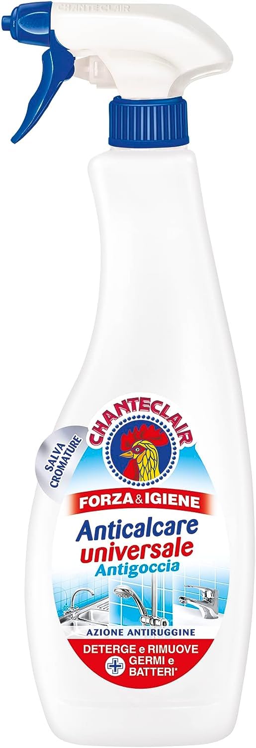12x Chanteclair Anticalcare Universale Antigoccia Reiniger Anti-Kalk-Reinigungsmittel für harte Oberflächen,Anti-Rost-Wirkung 625ml + Italian Gourmet Polpa di Pomodoro 400g Dose