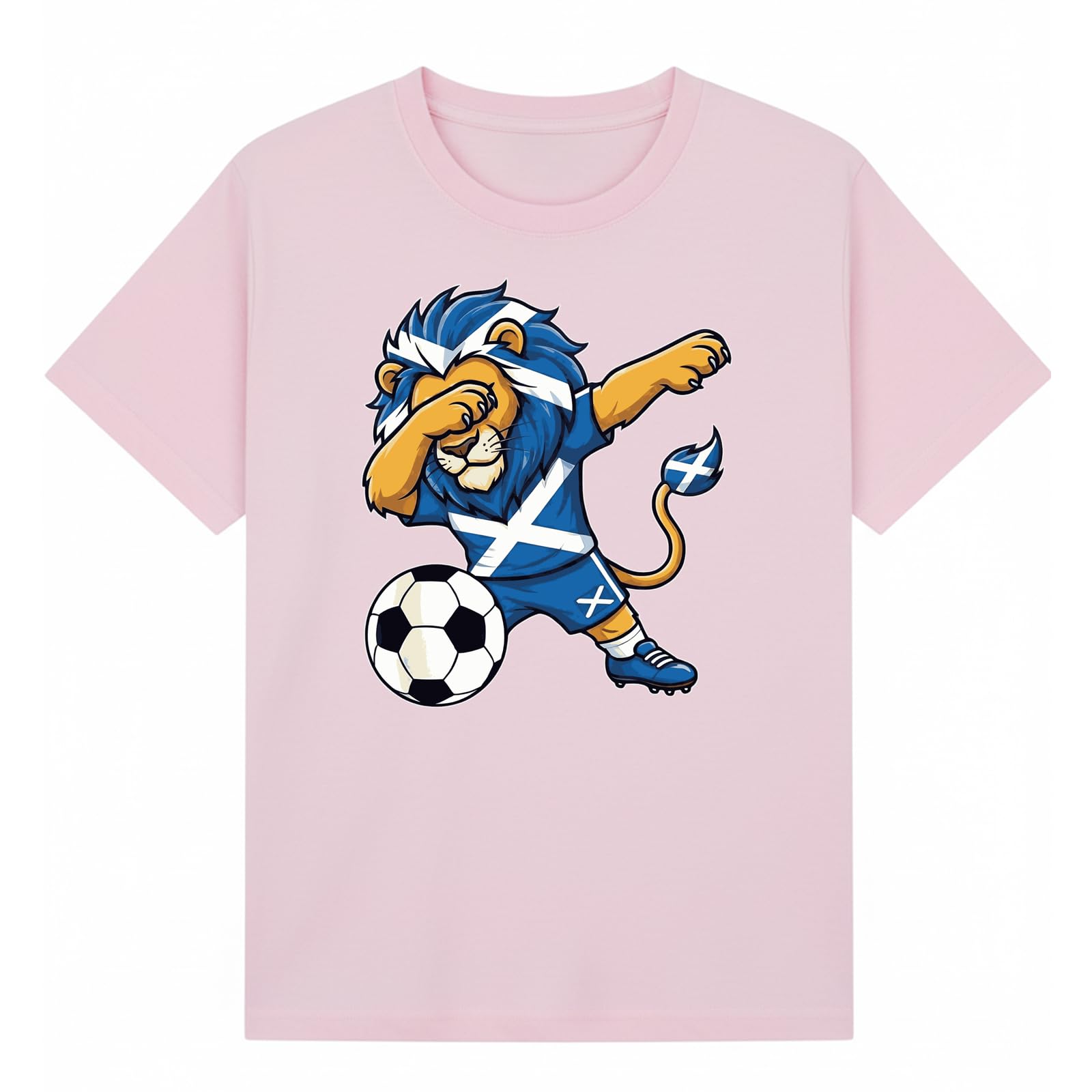 Scottish Lion Soccer Sports Football Boys Kids Graphic T-Shirt Novelty Retro Soccer Fan Tee Heritage Sports Apparel Gift Light Pink 9-11Y