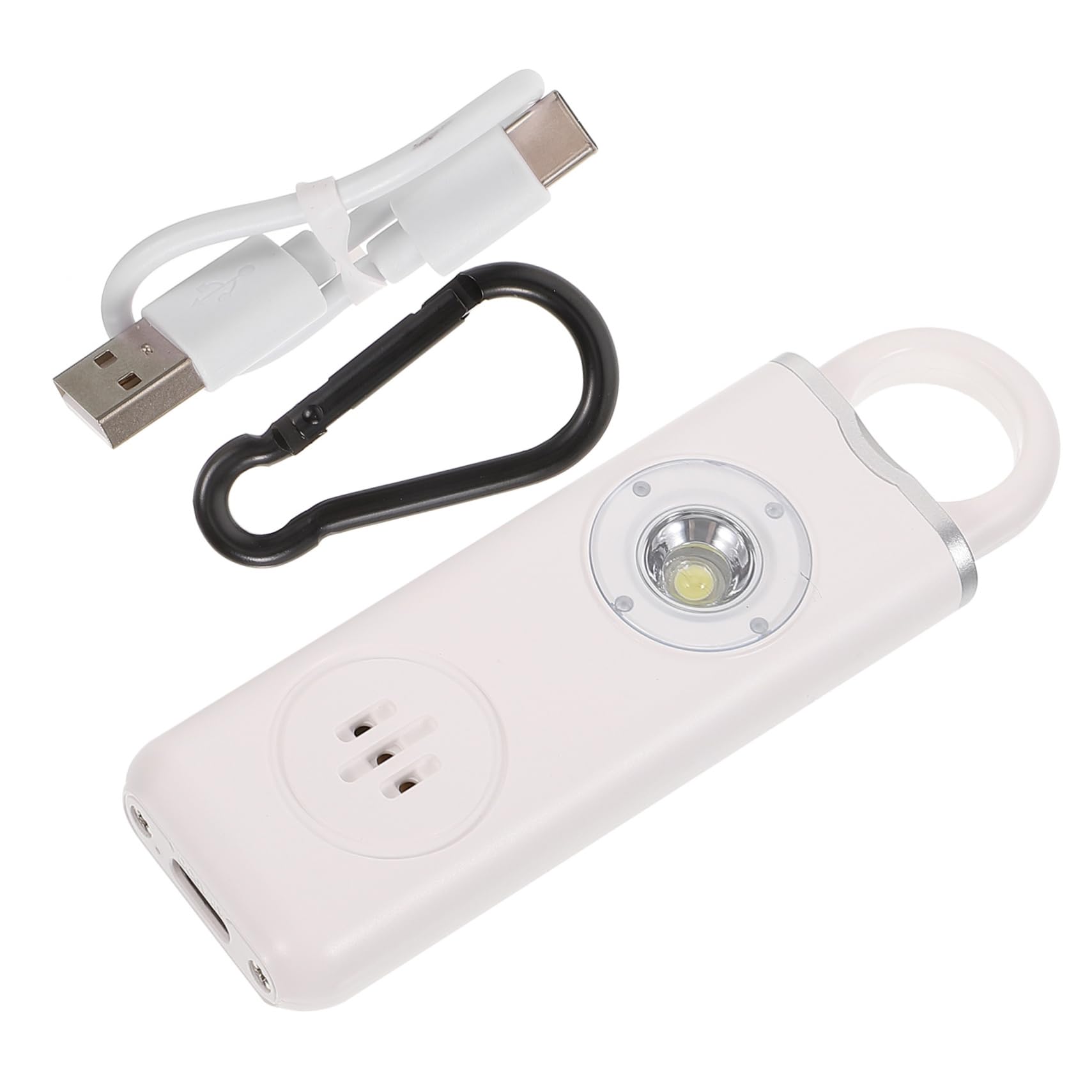 Trousseau de sirène accessoires personnel Keychains pour femmes étiqueter mignon Attaquez les alarmes pour les femmes Keychain d'alarme de bruit Acier inoxydable blanche