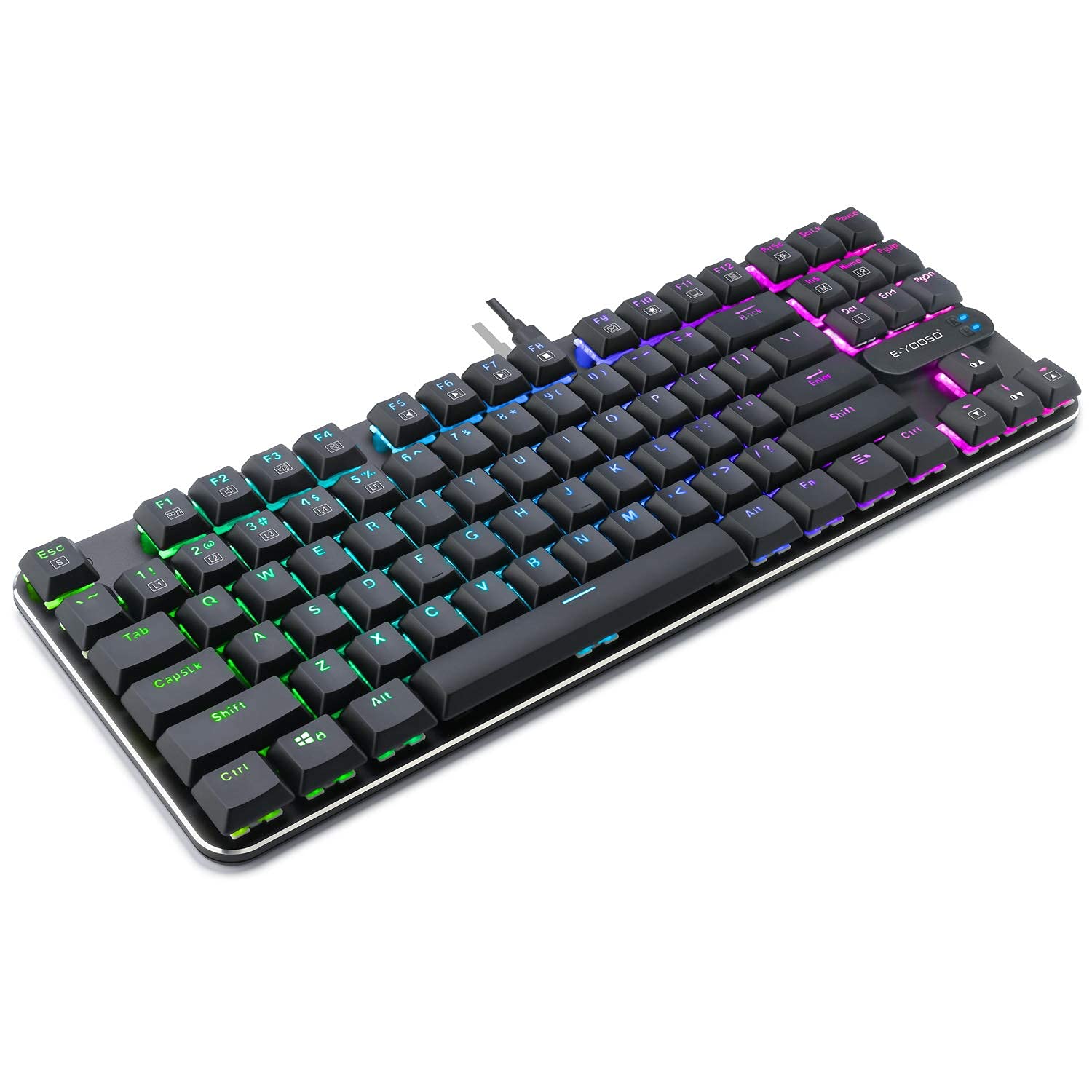 Z-66 Low Profile Mechanical Keyboard,E-Yooso RGB led Backlight 87 Keys  Wired Keyboard, Black : Amazon.in: Computers & Accessories