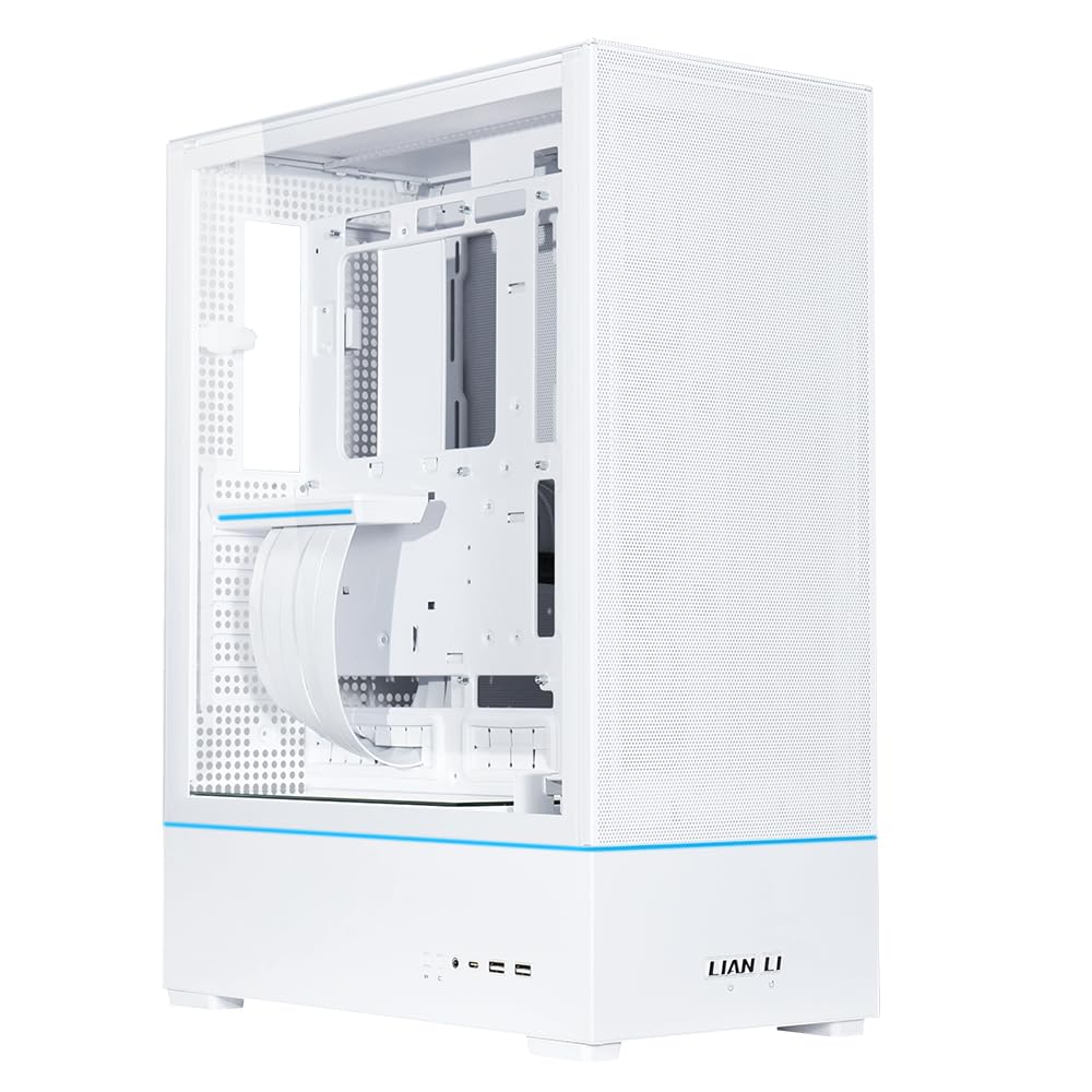 SUP 01-45L Stand-Up platform case- Independent chamber direct cooling design-510mm PCIe 4.0 riser cable-Pre-installed 3X 120mm fans-Dual ARGB strips-Supports 360mm/280mm AIO-White (SUP01W.US)