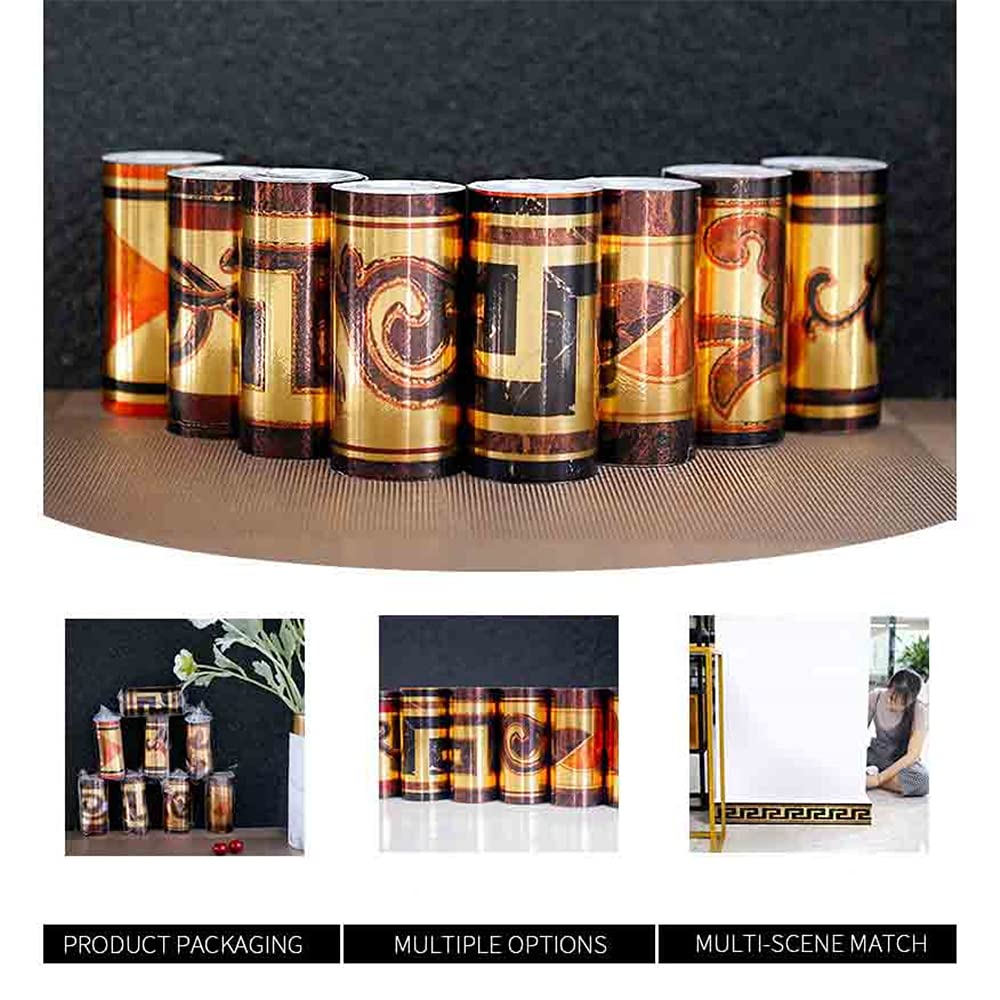 Autocollant de tuile de mur imperméable en PVC doré frise murale adhésive