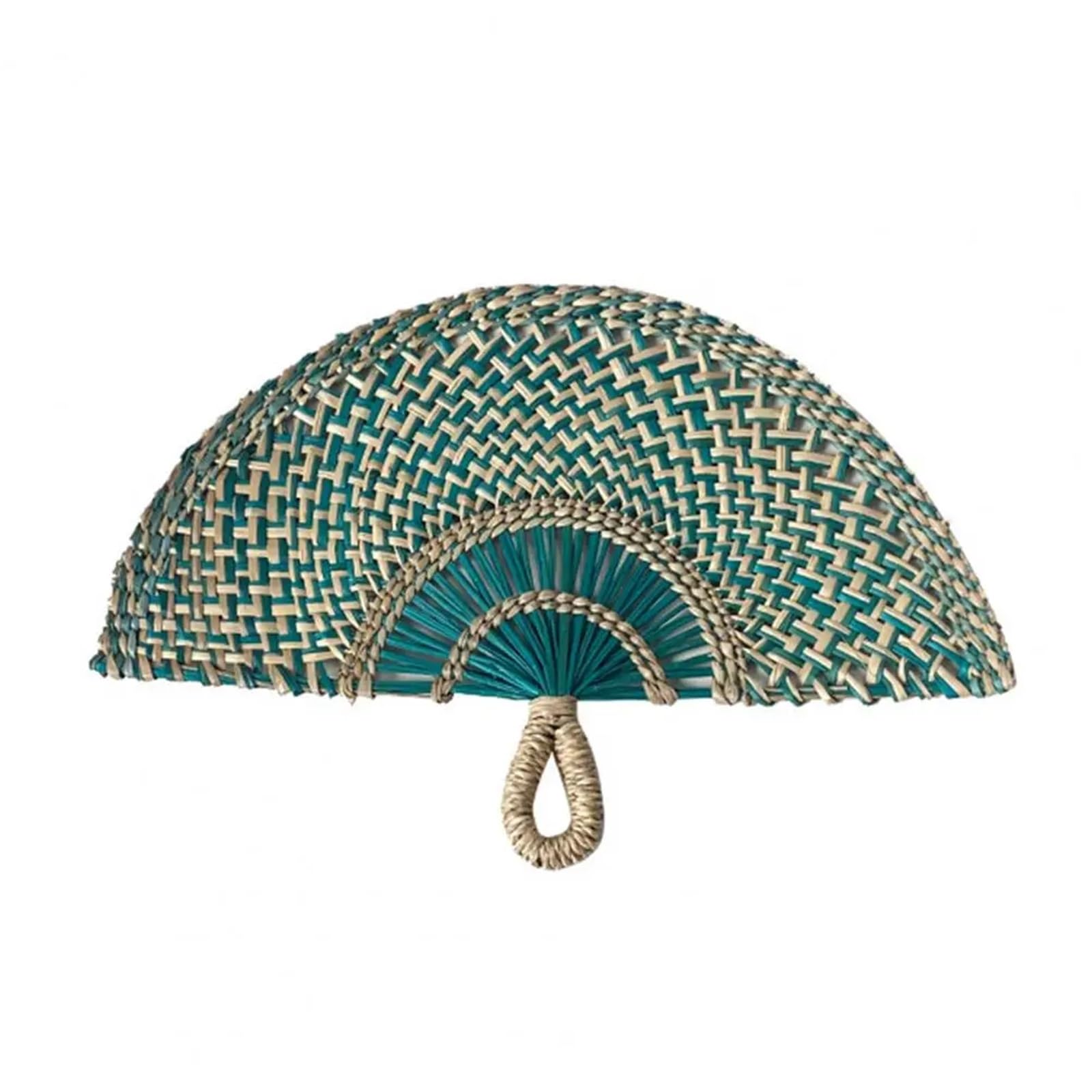 Woven Hand Fan, Woven Straw Fan Multicolor Handheld For Parties Outdoor Decor(Green)