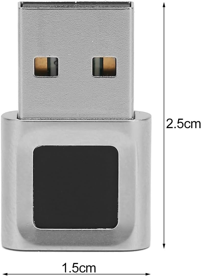 USB Fingerprint Reader Mini Fingerprint Scanner PC Dongle Windows Hello Fingerprint Reader PC Laptop 360 Degree Touch Speedy Matching Biometric Portable USB Fingerprint Logger for Windows 10/11