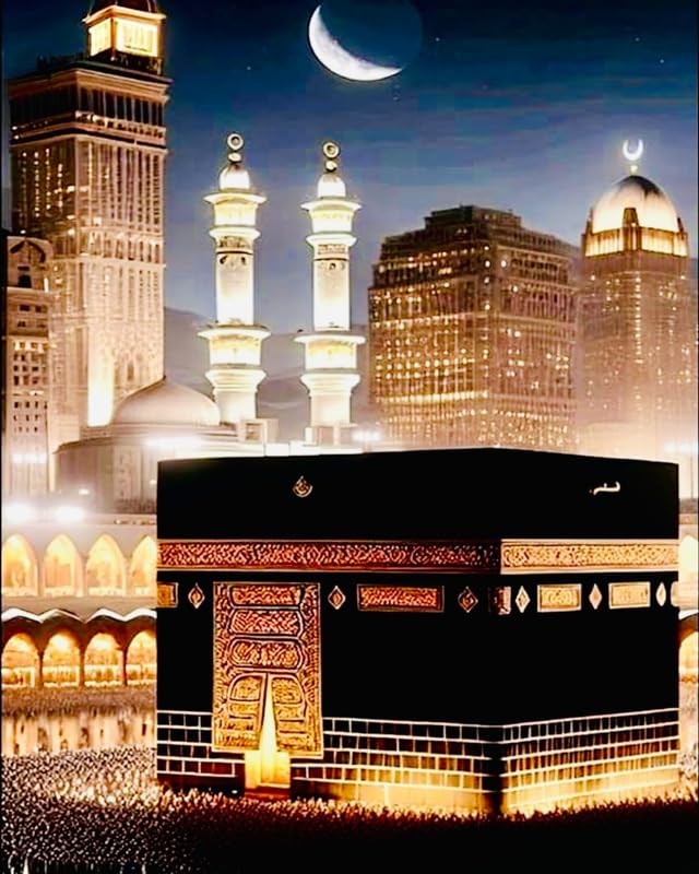 Image of TULIP N TURTLE Kaaba DIY 5D Diamond Painting Kit Round Dril Cross Stitch