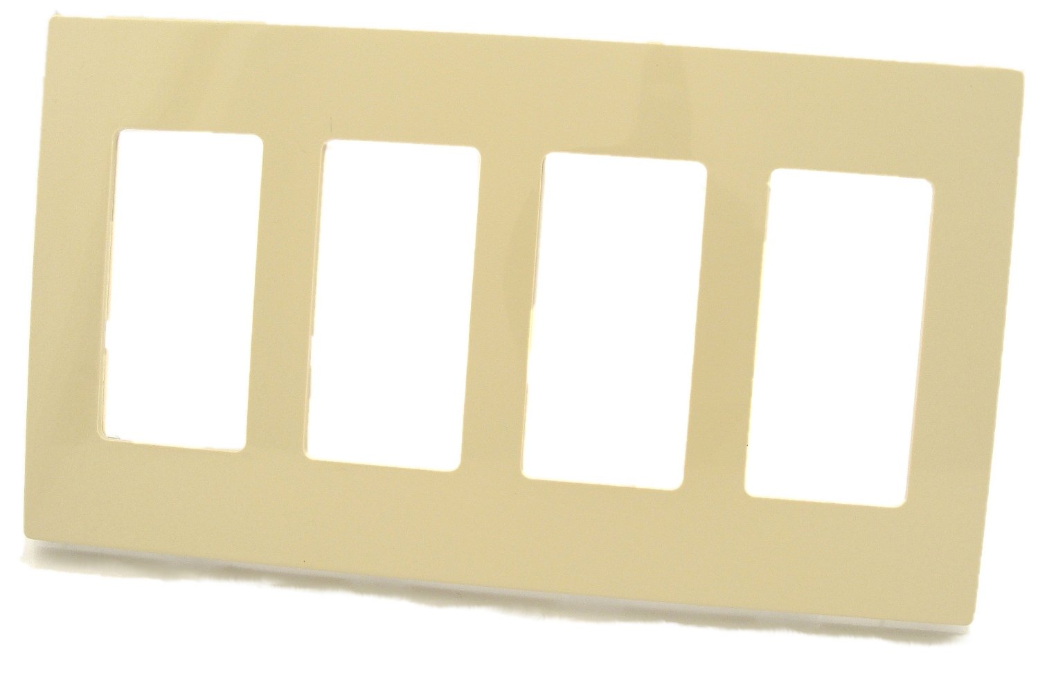 Leviton 4-Gang Decora Plus Wallplate Screwless Snap-On Mount, 80312-SI, Ivory
