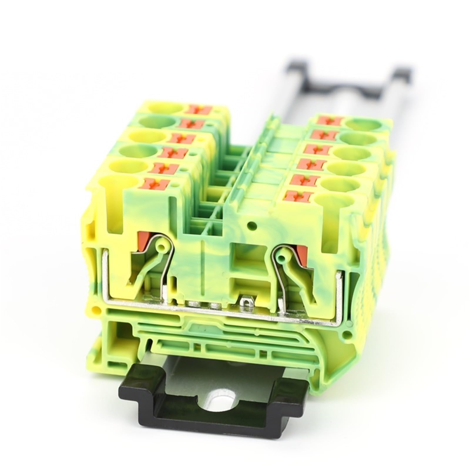 Conector eléctrico de cable tira tierra PT6-PE, bloque terminales carril Din 6mm² Push-in 5