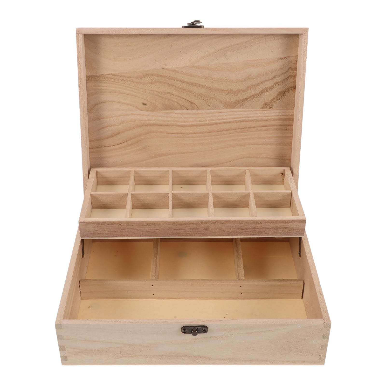 Coffret bijoux compartimenté Housoutil en bois avec fermeture sécurisée