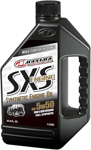 Maxima Racing Oils 30-18901-4PK SXS Synthetic 5w50 Aceite de motor lado a lado, botella de 1 litro, paquete de 4
