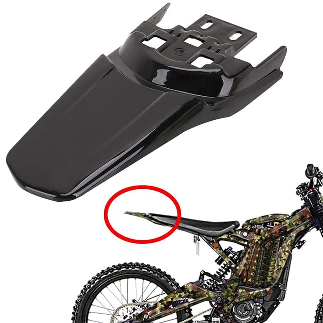 Guardabarros Delantero + Trasero Protector de Guardabarros para Sur-Ron Sur Ron Light Bee Moto de Accesorios para Motocicletas, Negro 2 Piezas