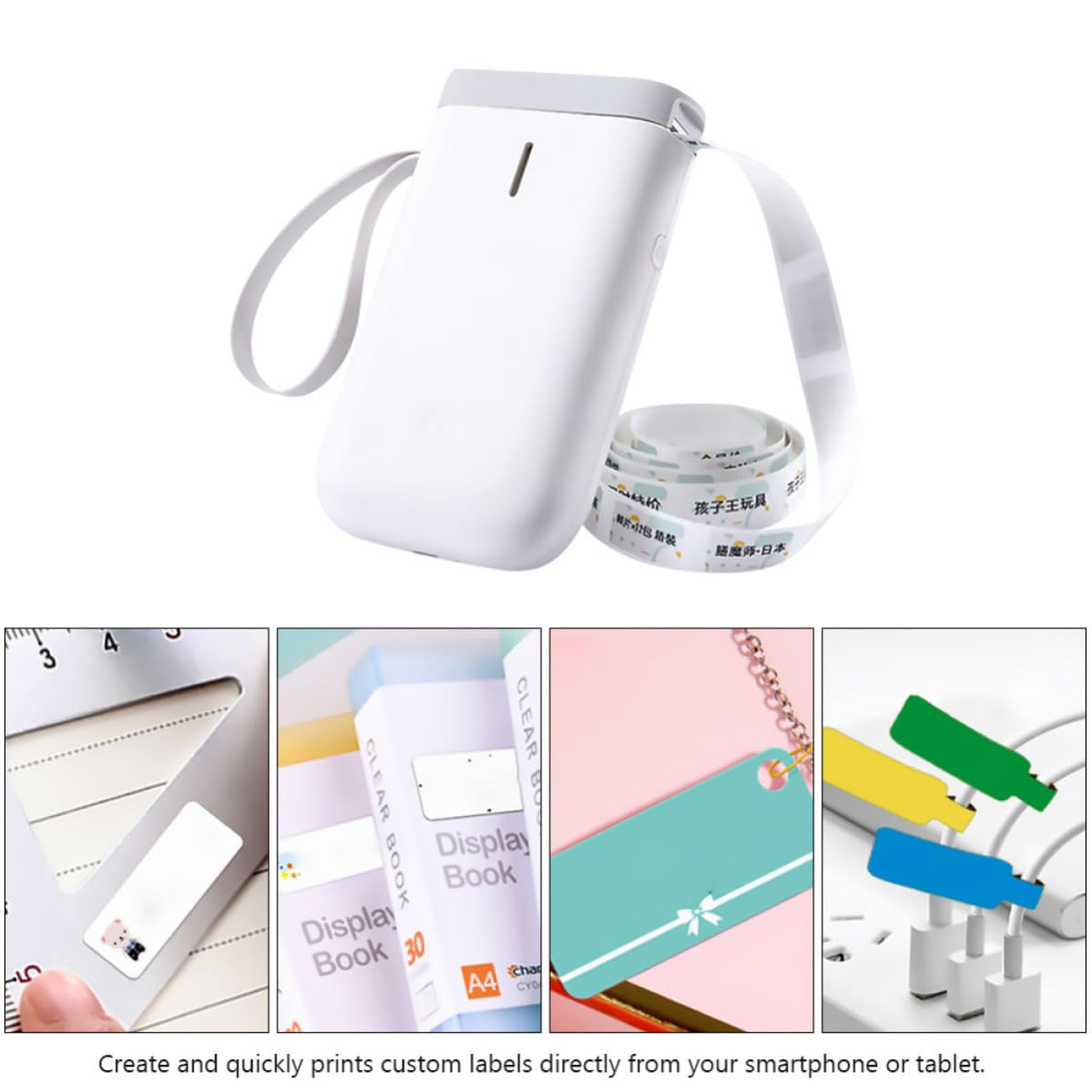 Stampante Termica per Etichette Portatile, Bianco, 200 Dpi