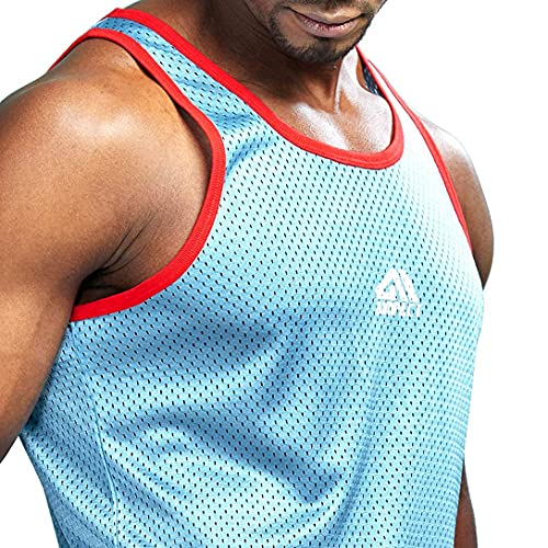AIMPACT Men Athletic Workout Tank Top Mesh Casual Sleeveless Shirts4