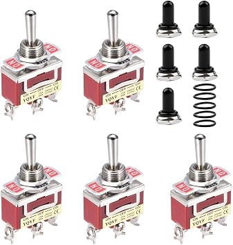 ESUPPORT 20A 125V SPDT 3 Terminal Pin ON/Off/ON Rocker Toggle Switch
