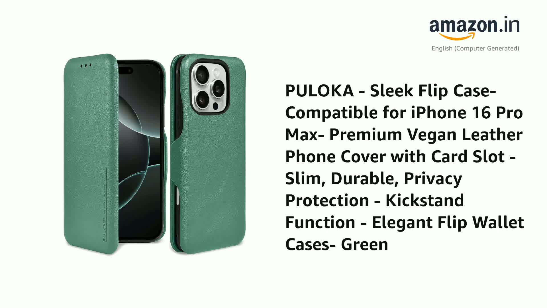 PULOKA - Sleek Flip Case- Compatible for iPhone 16 Pro Max
