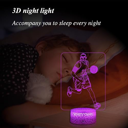 Miniatura 4 de Luz nocturna de baloncesto para niños, regalo para amantes del baloncesto con control remoto y táctil inteligente, 16 colores cambiantes, lámpara