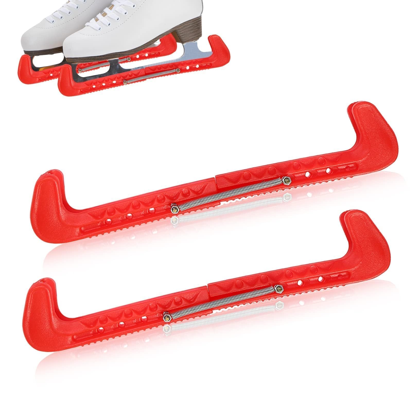 Cyrank 1 Paio di Protezioni per Lame per Hockey su Ghiaccio, Protezioni per Lame per Pattini da Hockey su Ghiaccio Copertura in plastica con Protezione per Pattinaggio su Ghiaccio a Molla