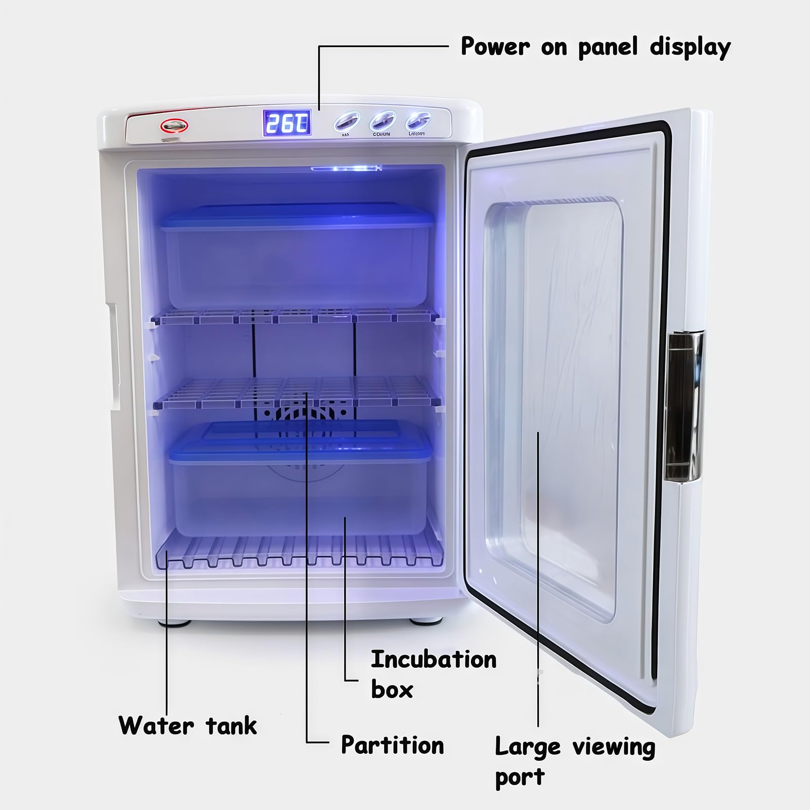 Incubadora de huevos de reptiles – 25 L de control de temperatura, caja de termostato de refrigeración y calefacción para camaleones, lagartijas y tortugas, ajustable de 5°C-60°C