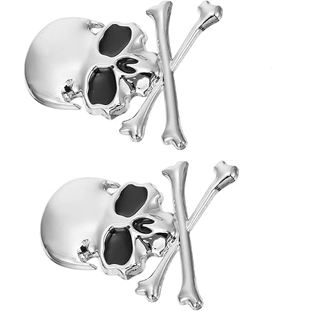 3D Skull Metal Skeleton Crossbones Car Motorcle Sticker - View #10