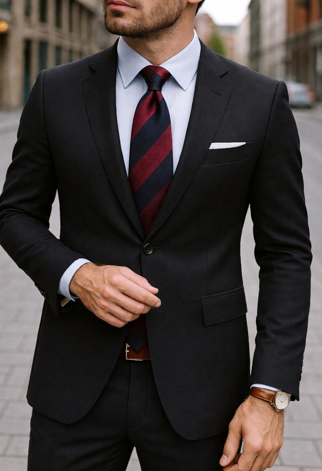 Remo Sartori - Cravatta In Reps di Seta a Righe Regimental, Larghezza 8cm, Made In Italy, Uomo