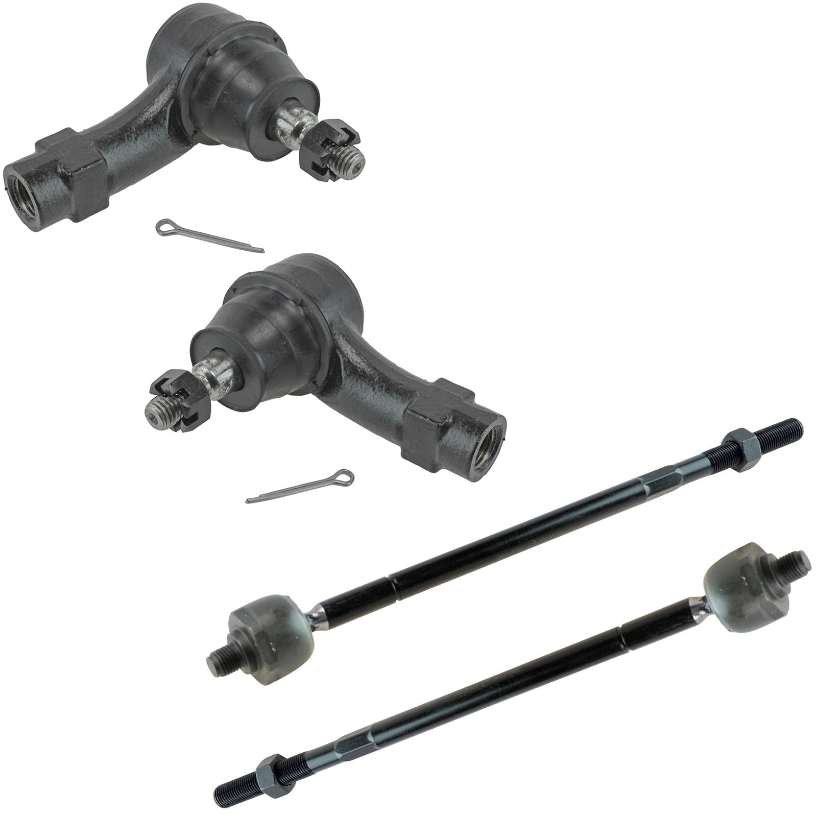 TRQ Front Inner and Outer Tie Rod Set 4 Piece Compatible with 2009-2011 Ford Focus