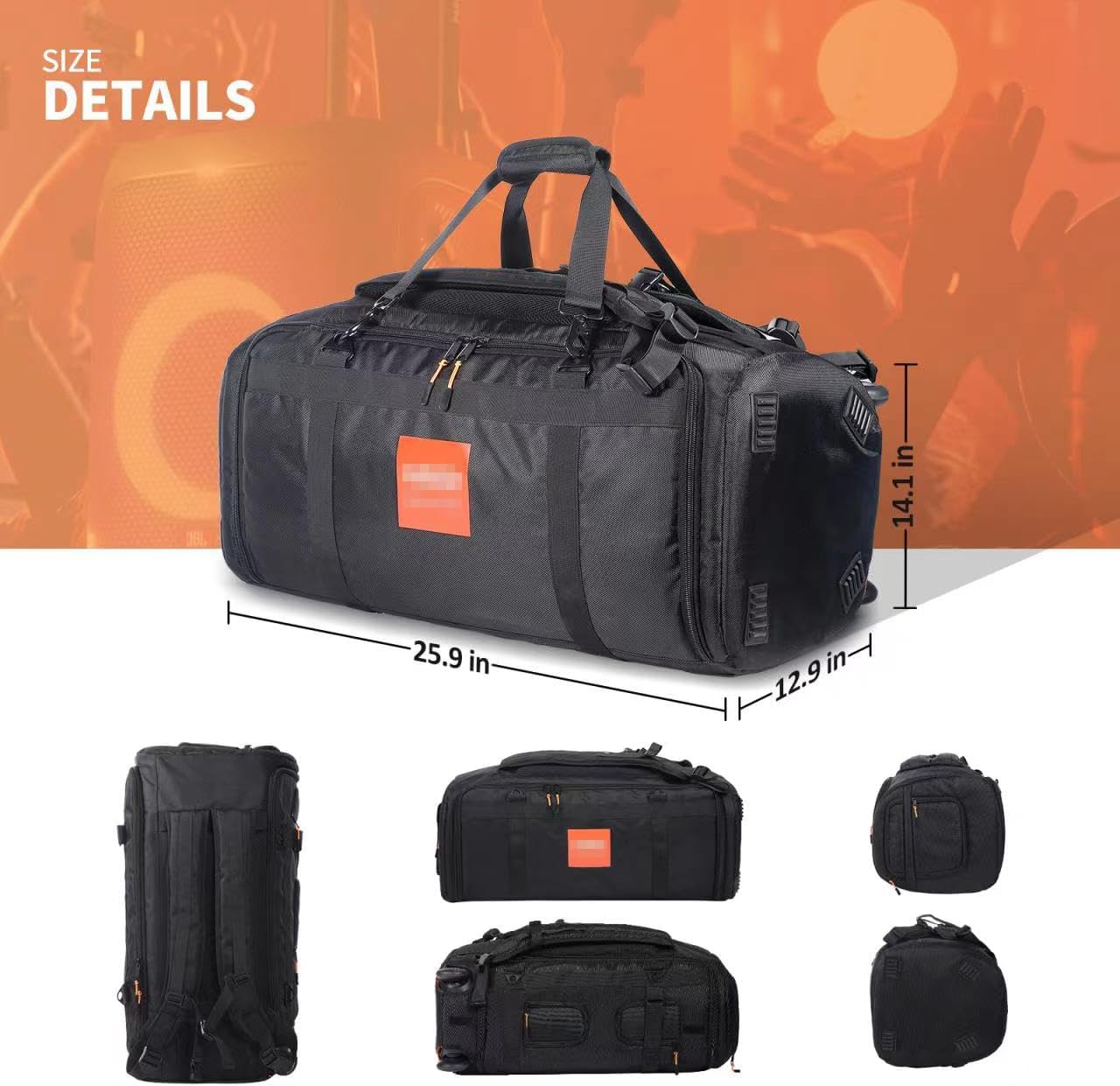 Speaker Bag Travel Case Replacement for JBL Party Box Series, Portable Speaker Carry Tote Bag Backpack for JBL Speaker (For JBL partybox 310 black) - Image 2