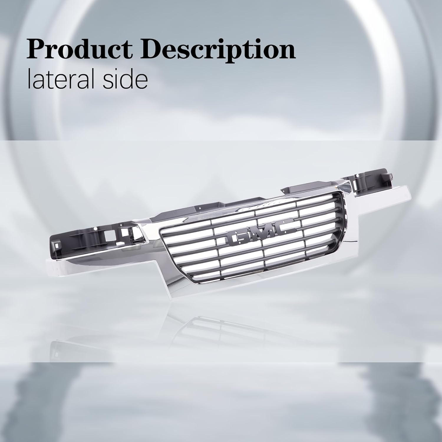 CarPartsDepot Front Grille with Emblem Provision Chrome Shell With Gray Insert Compatible with 2004-2012 GMC Canyon Pickup Truck GM1200530 12335793