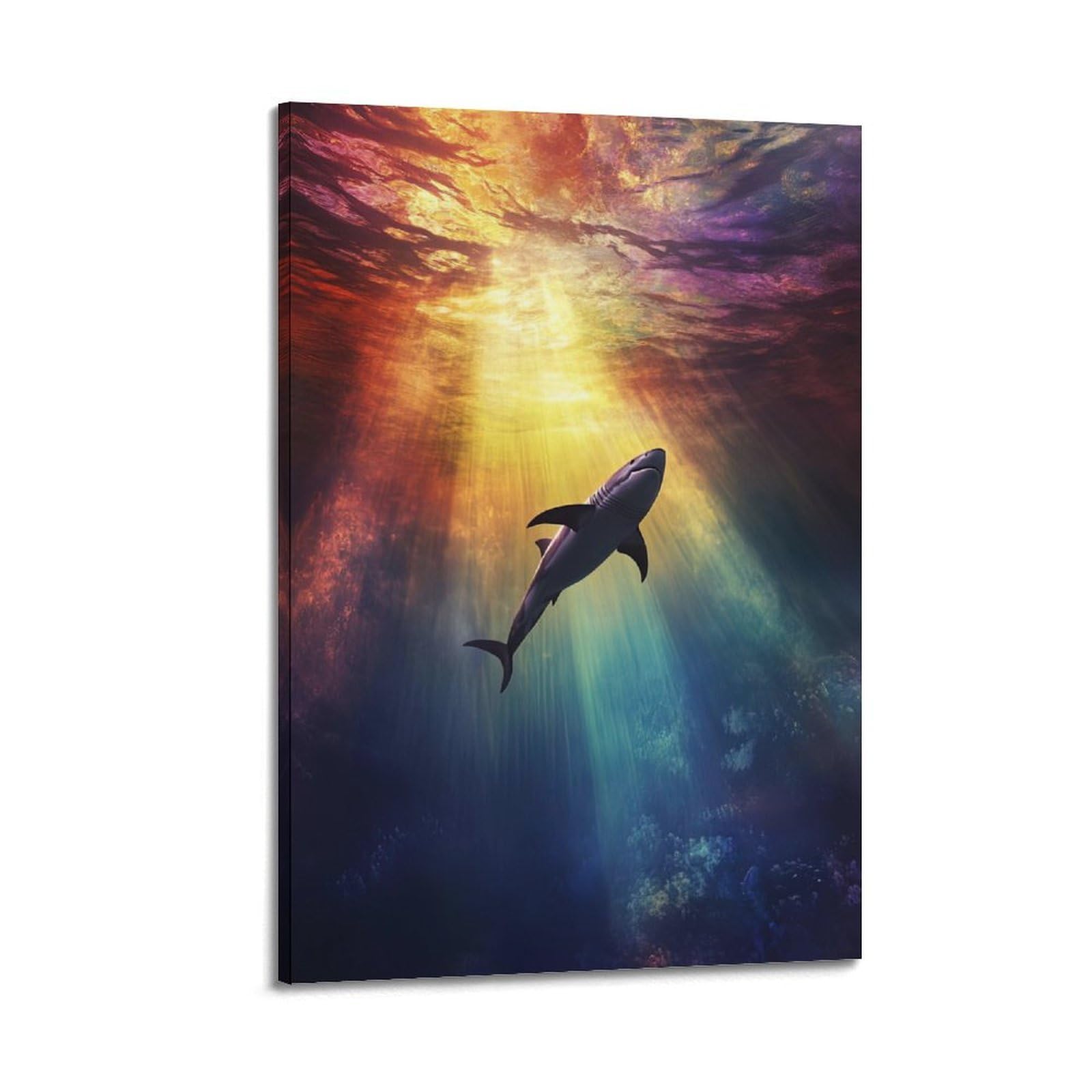 HUIYHB Animal Poster Sharks in The Ocean Poster Decorative Painting Canvas Wall Posters And Art Picture Print Modern Family Bedroom Decor Posters 20x30inch(50x75cm)