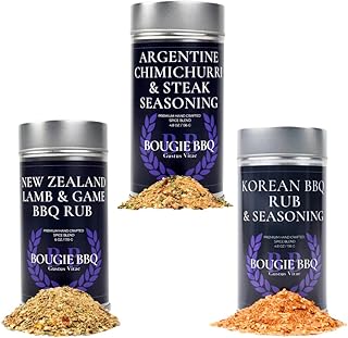 Grill the Globe Seasoning Trio – New Zealand Lamb, Argentine Chimichurri & Korean BBQ Rubs | Gourmet International BBQ Set by Gustus Vitae