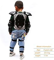 Vista 7 de Equipo de Bicicleta de Tierra para Niños Protector de Pecho Motocross, Traje de Armadura de Motocicleta Juvenil con Protector de Rodilla y Espinilla