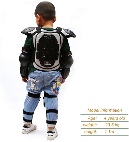 Miniatura 7 de Equipo de Bicicleta de Tierra para Niños Protector de Pecho Motocross, Traje de Armadura de Motocicleta Juvenil con Protector de Rodilla y Espinilla
