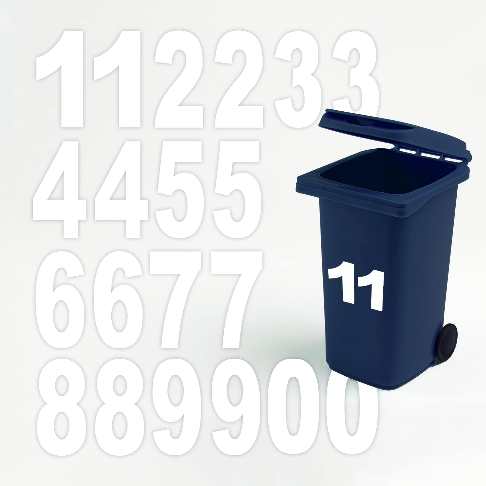 Bin Numbers for Wheelie Bins (Pack of 4 Stickers) Choice of 09 Bin
