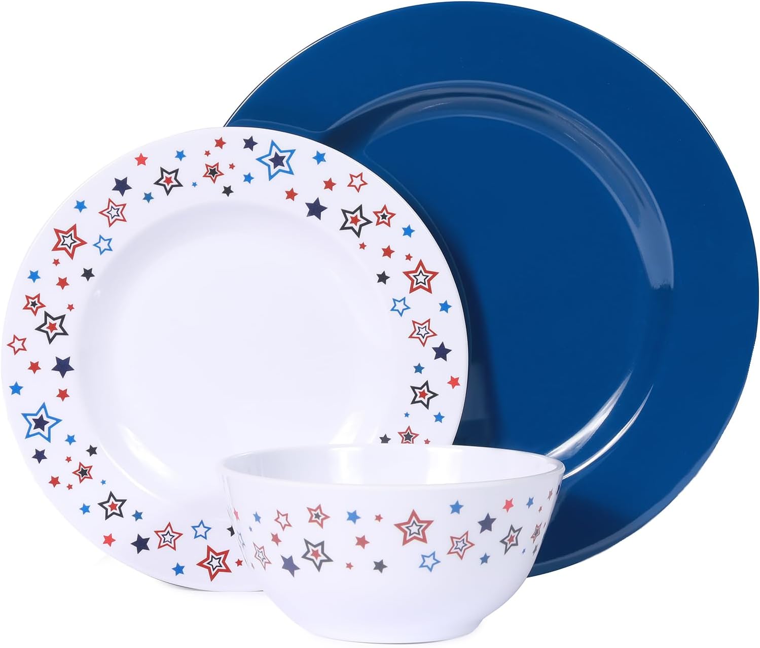 Gofunfun12 Piece Melamine Dinnerware Sets-Unbreakable Dinnerware Service for 4, Kitchen Plates and Bowls Set, Melamine Dinner Dishes for Indoor and Outdoor Use,Camping