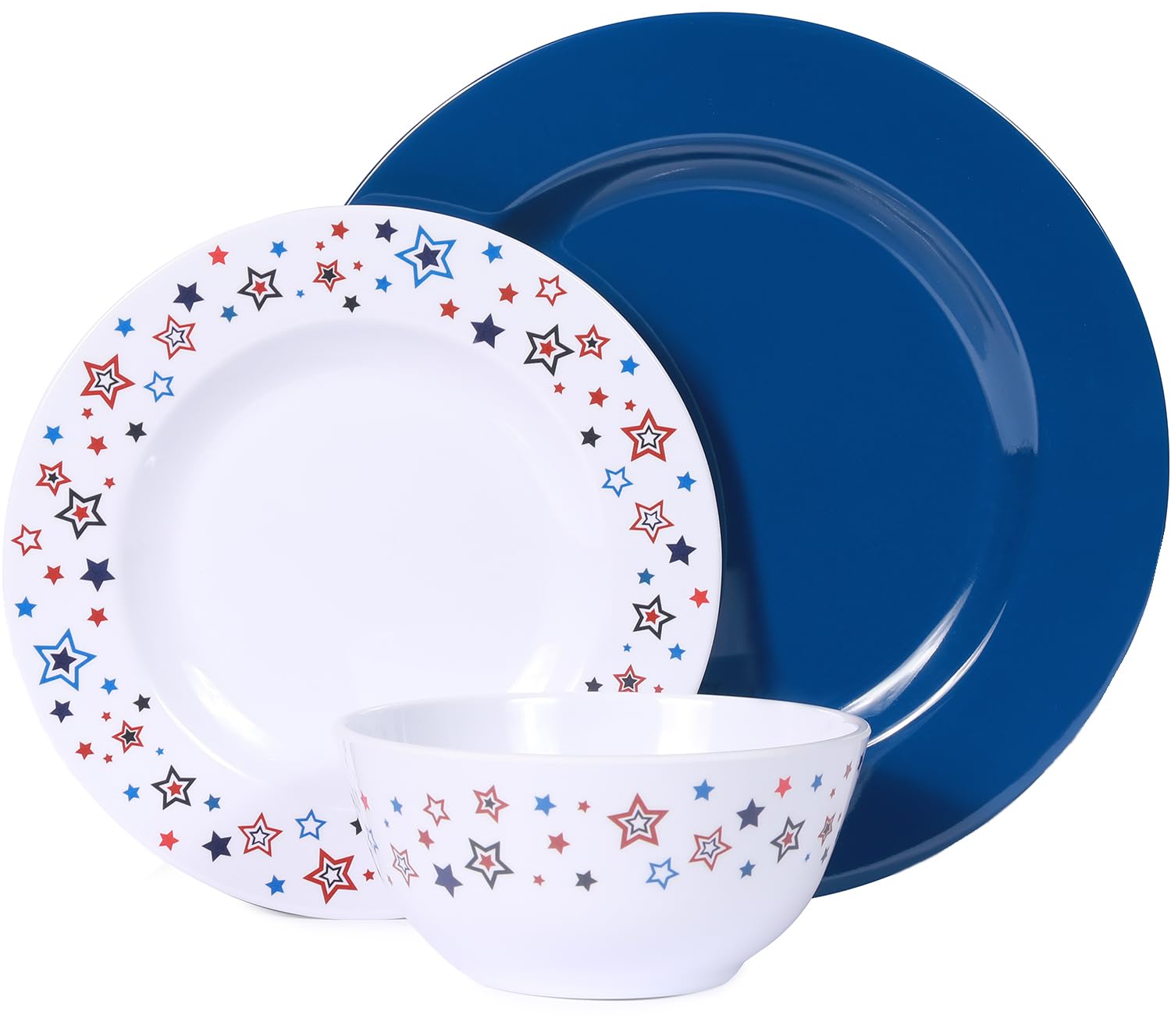 Gofunfun12 Piece Melamine Dinnerware Sets-Unbreakable Dinnerware Service for 4, Kitchen Plates and Bowls Set, Melamine Dinner Dishes for Indoor and Outdoor Use,Camping