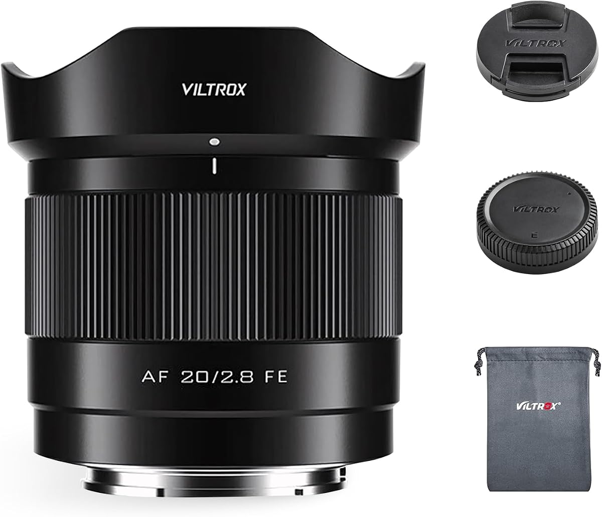 20mm F2.8 FE Full Frame Sony E Mount Auto Focus Wide Angle STM Lens Compatible with Sony E Mount Cameras Prime Lens ZV-E10/ZV-E10 II/ZV-E10M2/ A6700/A6400/A7/A7IV/A7R/A7S/A7C/FX3/A9/A7