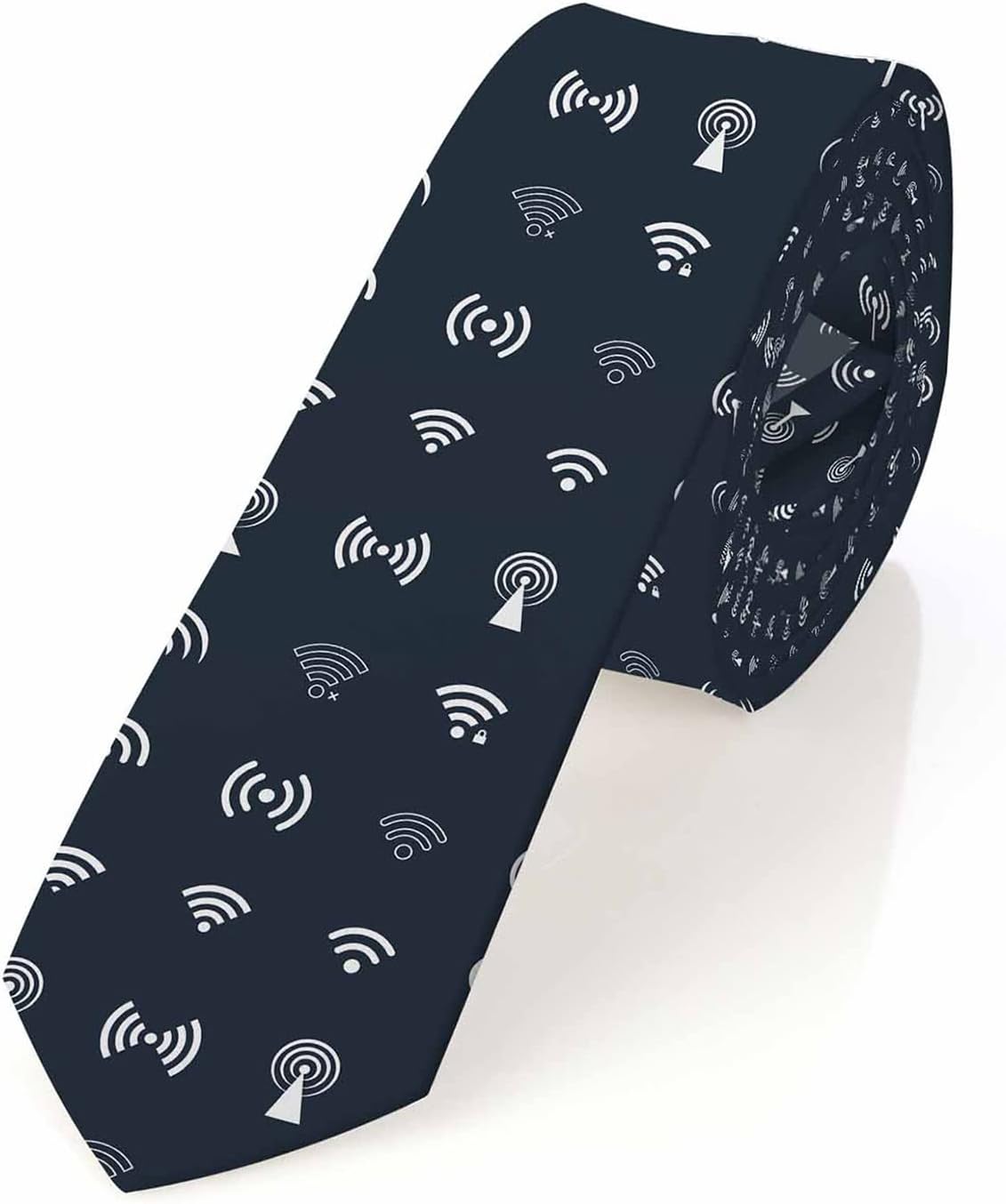 YakunaYakuna Black Dots Men's Neckties Retro Classic Circle Geometry Men's Tie for Mens Teens Business Work Casual Wedding Party