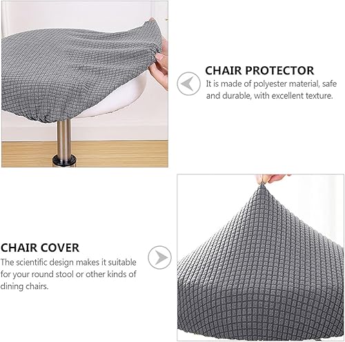 Miniatura 7 de BESPORTBLE Fundas para taburetes de bar, fundas de cojín para taburetes, fundas redondas lavables para sillas de 14 a 17 pulgadas (gris)