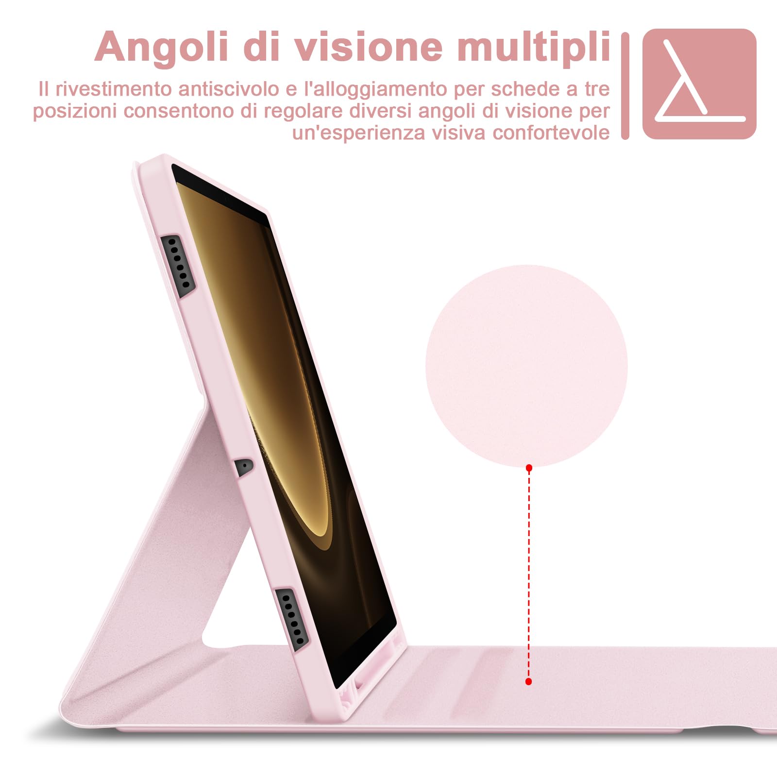 Bettdow Tastiera Custodia per Samsung Galaxy Tab S10 Lite/S10 FE 10.9" 2025, Layout Italiano Tastiera Retroilluminata Staccabile e Cover Custodia per Tab S10 Lite/S10 FE/S9 FE 10.9"/Tab S9 11", Rosa
