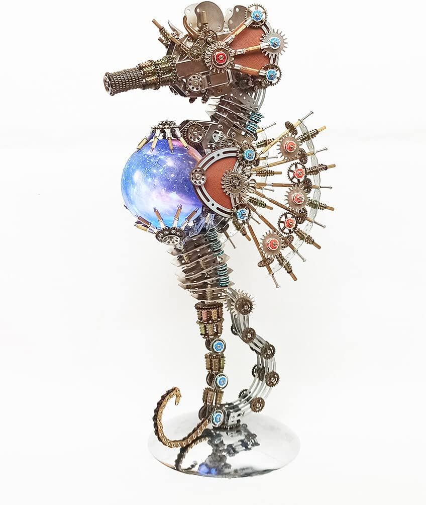 JUNENTER 3Dメタルパズル 大人用 メタル組み立て式 メカニカルタツノオトシゴ模型 花火ランプ 男性 女性 趣味 クリスマス