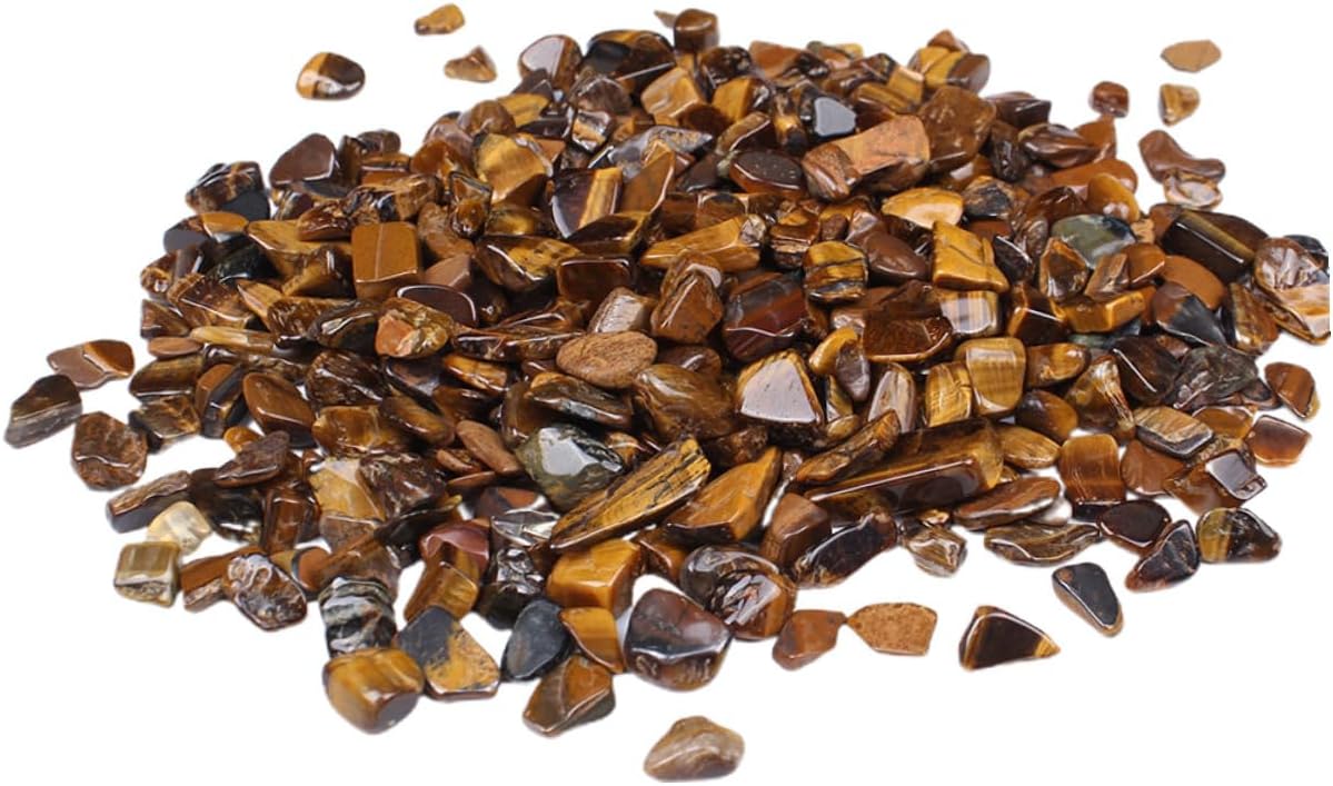 Eye Stone Aquarium Gravel Bulk Decorative Stones 7-9mm Natural Yellow Eye Chips for Fish Landscaping and Aquarium Décor 2lb Pack