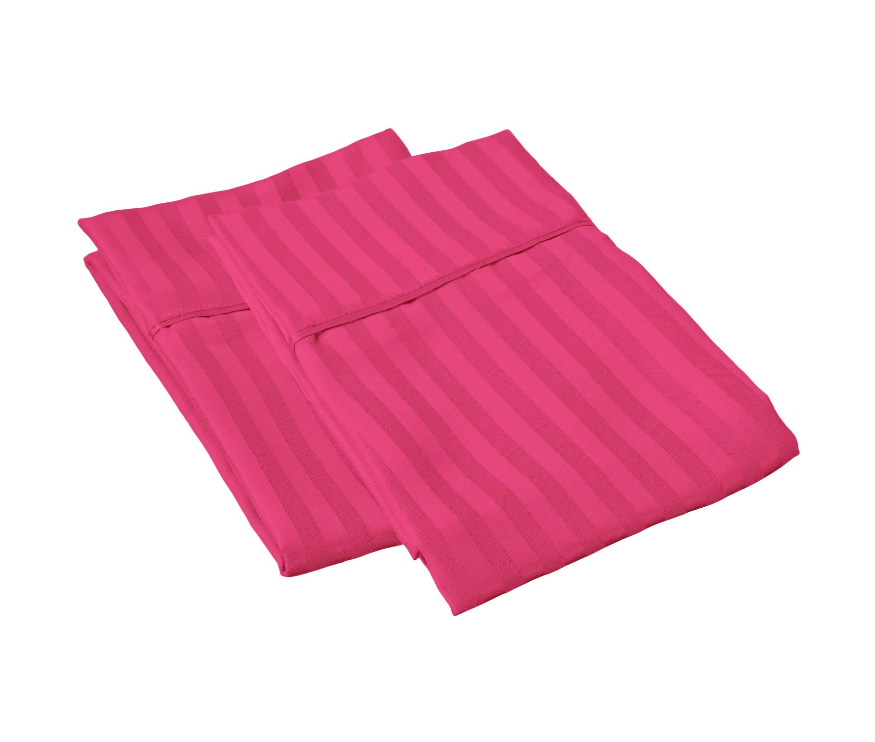 Toddler (14x20) Pillow Cases - Pack of 2 - Envelope Closure - Soft 600-TC Combed Cotton Fabric - Pillow Covers Travel Pillow Cases 14x20 Inches (Stripe, Hot Pink)